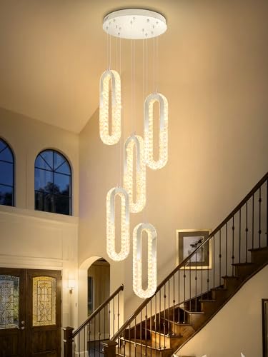 Modern Crystal Chandelier for High Ceilings