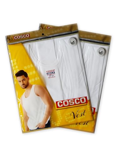 Image of COSCO ABALA 100% Combed Cotton Vest for Man, Sleeveless, White