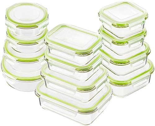Bayco Glass Food Storage Containers with Lids, [24 Piece] Glass Meal Prep Containers, Airtight Bento Boxes, Leak Proof (12 lids & 12 Containers) - Thumbnail 3