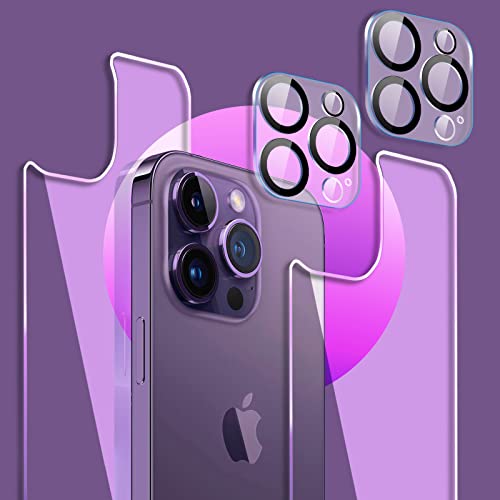 Malphiace for iPhone 14 Pro Max Back Screen Protector and Camera Lens Protector (2+2Pack) iPhone 14 Pro Max Rear Tempered Glass Protector Camera Protector [New Version] (6.7 inch)