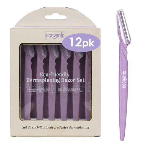 Ecoganic Lavender Facial Razor Set, 10,12PK Value Pack, Eco-conscious, For