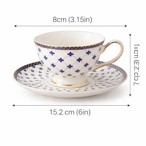Image of White Cup with Saucer Set of 12 Pcs | Tea /Coffee Cups 180 ml | Microwave & Dishwasher Safe | Bone-Ash Free | Crockery Set Ideal for Daily Use & Gifting, Black