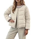 Vhersily Daunenjacke für Damen, leicht, Winter, Puffer, gesteppt, leicht, leicht, einfarbig,...