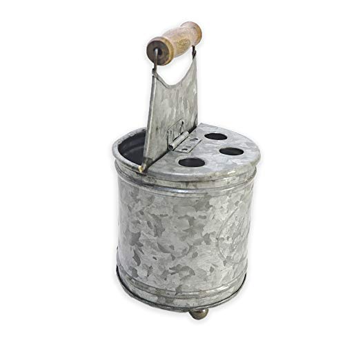 NIRMAN Rustic Galvanized Toothbrush Holder, Toothpaste Organizer,Bathroom Accessories Organizer, Multi-Functional 3 Small Round Slot & 1 Slot Semicircle| Total H- 7” Dia- 3.5”| - Thumbnail 5