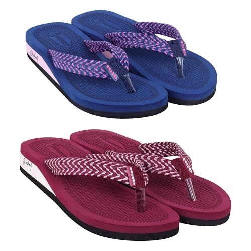 Image of Dashny Women's (1437-1434) |Extra Super Soft Comfortable Slippers |Nevy Brown Casual Slides Slippers