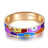 Ateielli® #JW-B59 Armreif, 18 kt Roségold vergoldet, emailliert, Geschenkidee für Damen