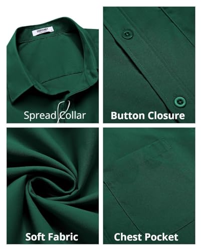 Image of COOFANDY Mens Short Sleeve Casual Button Down Shirts Summer Untucked Dress Shirts with Pocket