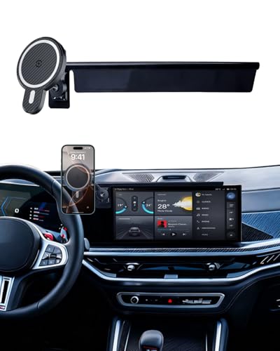 PZK Car Phone Mount for 2024-2026 BMW X5 /BMW X6 /2023 2024 2025 2026 BMW X7 Accessories Custom 14.9-inch Screen Magnetic 15W Fast Wireless Charger Car Phone Holder with 360° Rotating Extension Rod