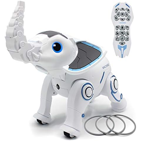 Mostop Robot Toys Remote Control Robotic Elephant RC Programming Interactive Robot Voice Control Intelligent Electronic Toys Walking Dancing for Boys Girls Age 6, 7, 8, 9, 10 and Up Year Old Cover