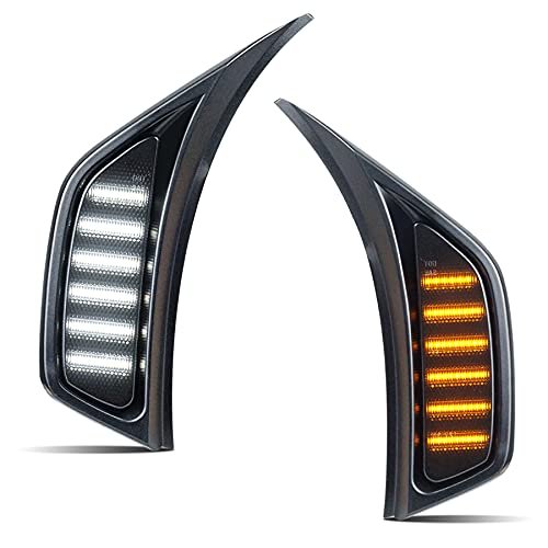 Ndrush Fender Marker Lights Side Amber And White Turn Singals Light Smoked Lamp Led Lens Assembly Compatible With Jeep Wrangler Jl 2018 2019 2020 2021 #TOP21
