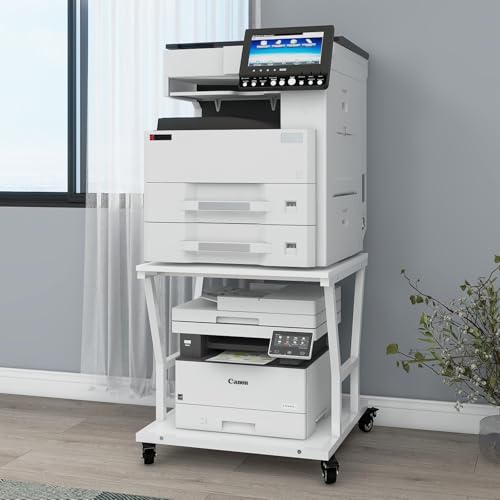 Image of Natwind 2 Tier Printer Stand, 24''x24'',for Large Heavy Printers, White