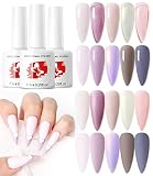 Major Dijit 10 Colors Gel Nail Polish Set, Nude Gel Polish Translucent Glitter Gel Nail Polish, Purp