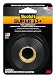 Scotch Super 33+ Electrical Tape, 3/4 in x 12-1/2 yd, Black, 1-Roll