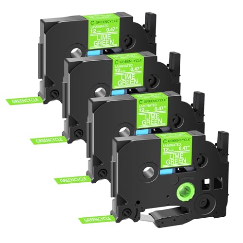 GREENCYCLE 4 Pack Compatible for Brother P-Touch Label Tape TZe-MQG35 12mm