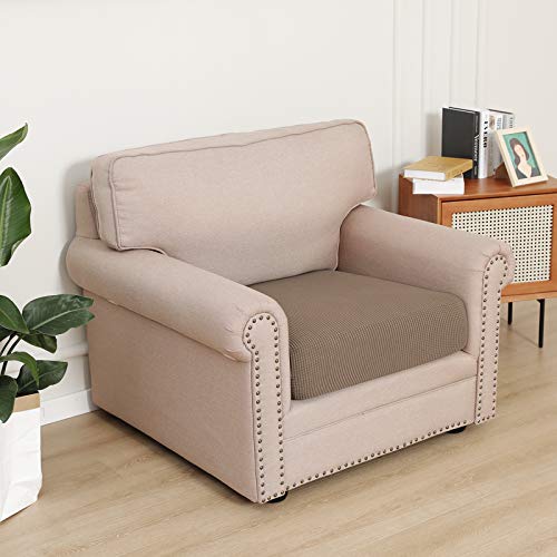 Image of Easy-Going Stretch Cushion Cover Sofa Cushion Furniture Protector Sofa Seat Sofa slipcover Sofa Cover Soft Flexibility with Elastic Bottom(Chair Cushion,Camel) | Sofa Cushion Furniture Protector Sofa Seat sofa slipcover Washable sofa cover soft with Elastic Bottom Camel