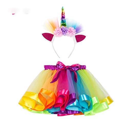 Tüllrock Mädchen Kleid Tüll Petticoat Ballett Tanz Röcke Prinzessin Dress Kinder Kostüme für Tanz Performance Geburtstag Cocktail Party Karneval & Fasching,M(100-120cm) Cover