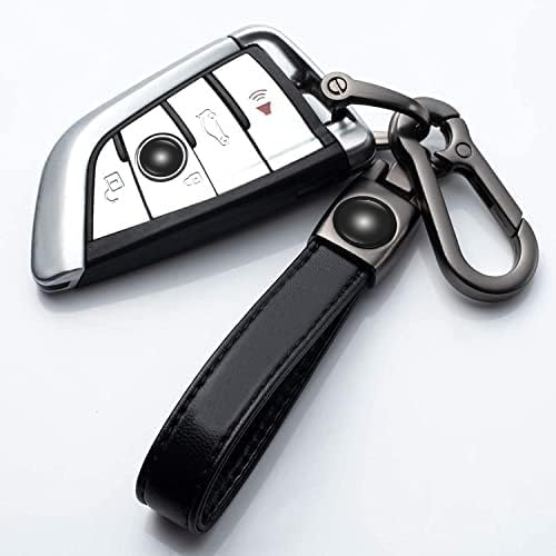 Leather Keychain for Car, Car Keychain Keyring for Men and Women Car Accessories, Family Present, Black