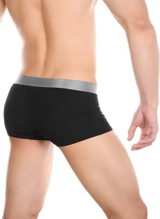 Men's Separated Bulge Boxers Briefs Fly Pouch Front Open Elephant Nose Turnks Breathable U Convex Boxers Shorts3