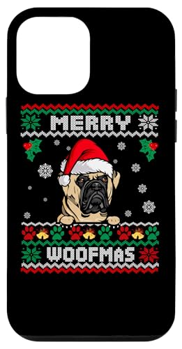 Carcasa para iPhone 12 mini Merry Woofmas Bullmastiff Dog Ugly Christmas Sweater Xmas
