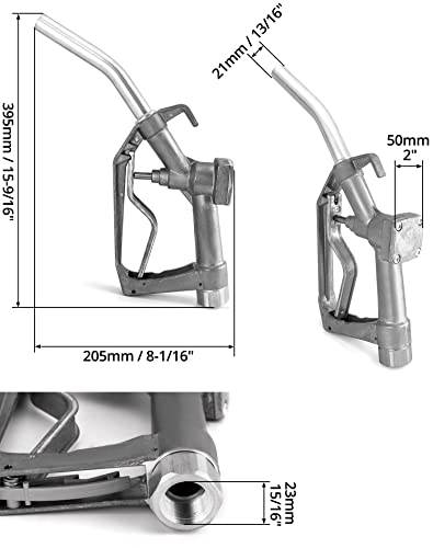 Qwork Fuel Nozzle, 3/4 In. Npt Manual Fuel Nozzle With Hook, Max Pressure 50 Psi, For Gasoline, Kerosene, & Diesel Fuel Pump, 2 Pack #TOP5