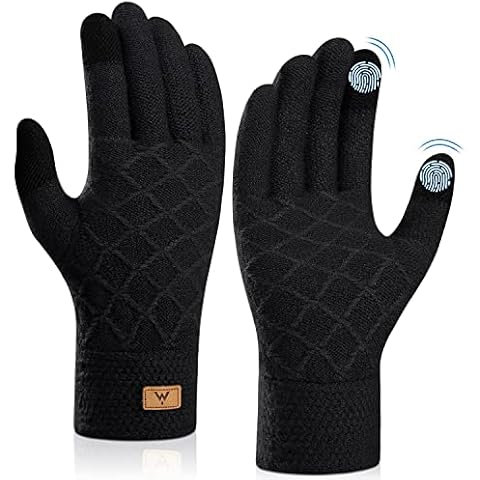 TIBISI Winter Gloves Men Women, Touchscreen Thermal Gloves Warm Fleece Lined Running Gloves Warm Elastic Cuff Lightweight Gloves Driving Texting Riding Walking Ski Gloves for Men Women Cover