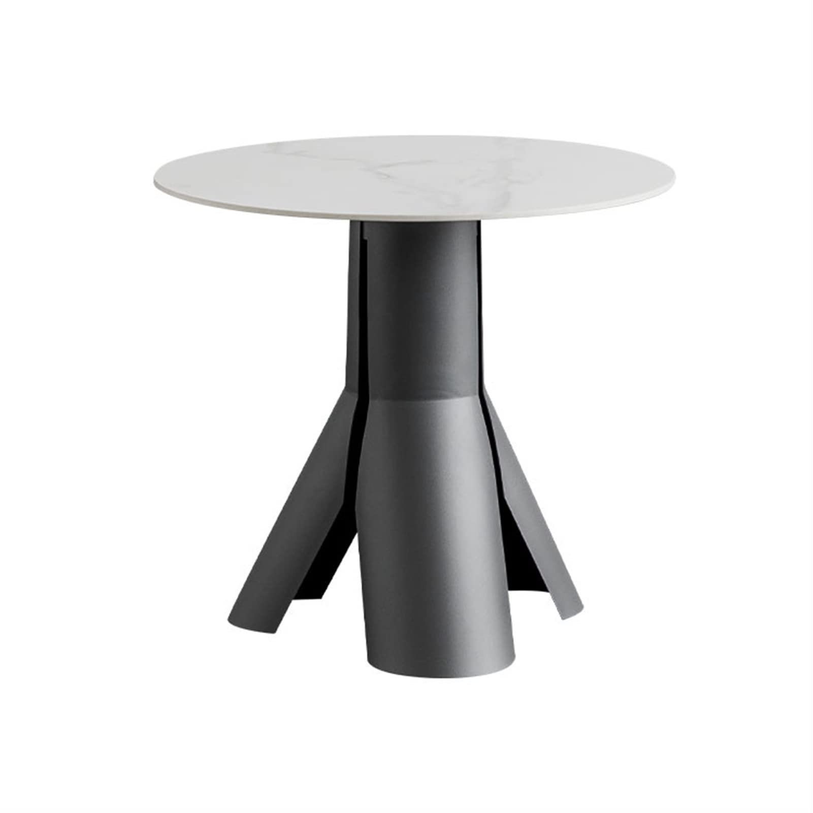 Table de chevet chambre et bout de canapé rond en métal noir discret