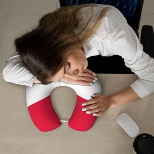Almohada de viaje espuma viscoelástica U con funda lavable miniatura 6