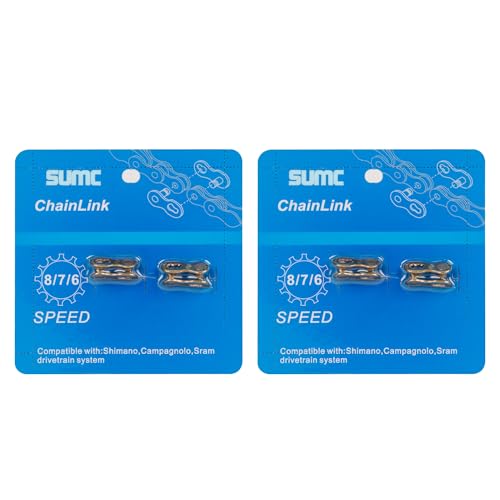 Bike Chain Quick Link- Reusable Bike Chain Missing Quick Connector- Master Links Compatible with Shimano, Sram and KMC Chains 6 7 8 9 10 11 12speed Missing Link (Gold, 6/7/8 Speed)