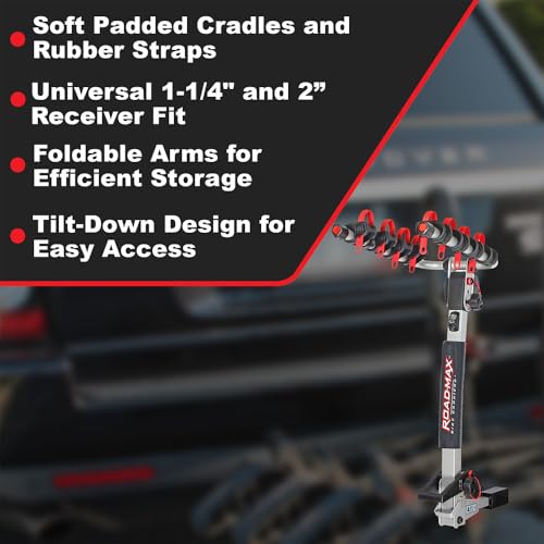 Image of Trimax Road-Max Deluxe 4-Bike Hitch Carrier RMRB4X