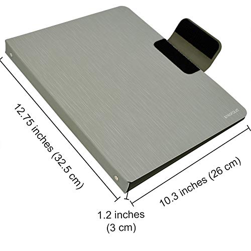 Epadfolio Padfolio Ring Binder With Expanded Document Bag, Business Organizer Portfolio With 3-Ring Binder And Clipboard, Gray #TOP4