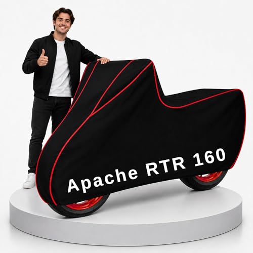 Image of My NEW Covers 100% Water Resistance Apache RTR 160 Bike Cover | Taffeta Body Cover for Rain & Sun | UV Protection, Dustproof, Scratch Resistant, Windproof, Heat Resistant, Vehicle Specific Fit