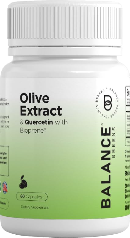 Immunity Booster Olive Leaf Extract 60 Capsules - Quercetin 400mg with Bioperine Black Pepper Extract-image-1