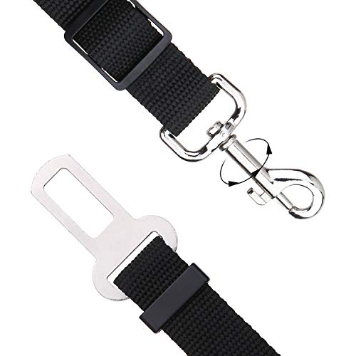 Elisel 2 Packs Adjustable Length Pet Dog Cat Car Seat Belt Pet Seat Belt Pet Accessories For Dogs Cats And Pets (Black Pink) #TOP2