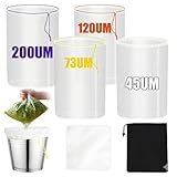 All Mesh Bubble Bag, 4 Beutel Bubble Bag 20L 5 Gallon für Beutel Kräutereis Essence Extraktion Beutel Kit,Bubble Bag mit Presssieb und Tragetasche, für Kräuterextraktion und Produktion