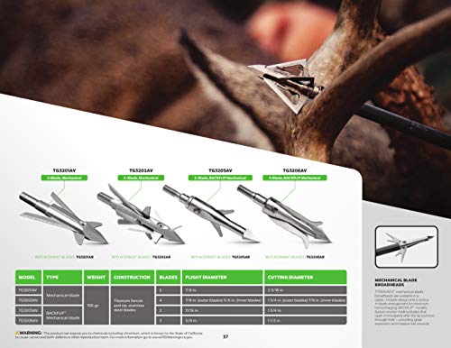 Truglo Archery 4-Blade Truglo Mechanical Titanium Broadheads 4 Blades 100 Grains, Multi, 27-Inch Us #TOP6
