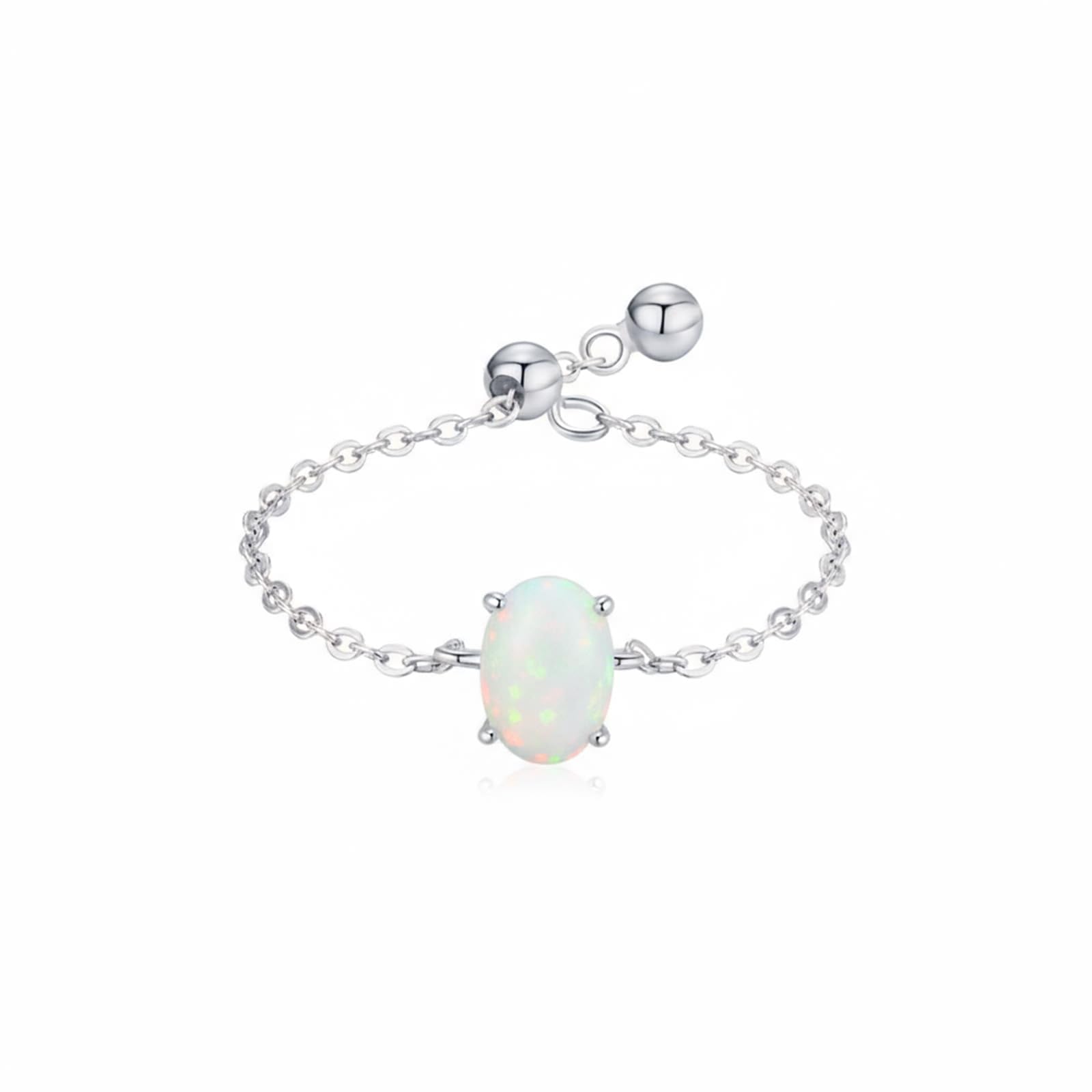 KnSam Anillo de boda de oro auténtico de 18 quilates Au750, pequeños anillos de amistad con ópalo filo de gota, anillo de solicitud Platinum PT950, talla 47-65
