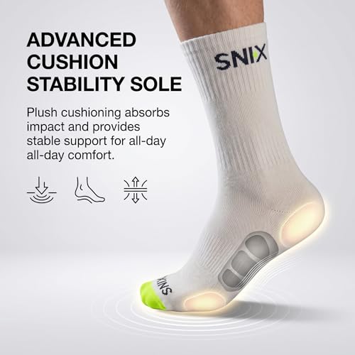 Image of SNIX Sportswear Athletic Socks For Men, Long, White With Colour Accent