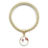 DIYthinker Damen Rote Laternen Chinesisches Jahr der Hahn-goldene Armband Laufende Anhänger Schmuck-Kette