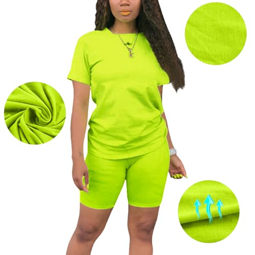 KINIKO Women's 2 Piece Casual Fashion Sports Solid Color Suit short Sleeve top and Pants Set Sweatshirt2