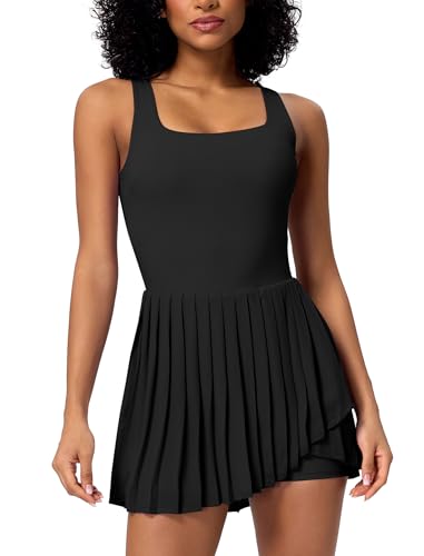 Tenniskleid Damen Ärmellos Cutout Plissee...