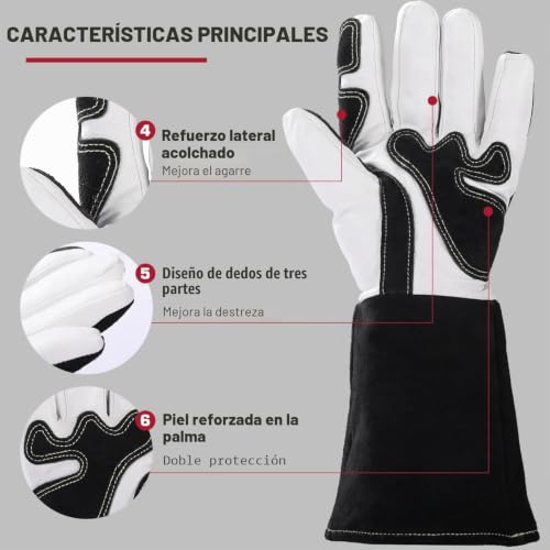 Guantes de soldadura de piel de cabra ARCCAPTAIN para soldar con comodidad en el taller 3