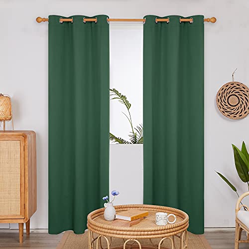 Deconovo Room Darkening Blackout Curtains, Sun And Noise Reduction Blackout Panels For Adults Bedroom, Set Of 2, Each 42X84 In, Dark Forest #TOP6