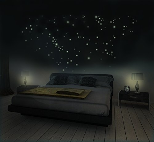 Cielo estrellado con 281 estrellas - pegatina de pared fluorescente, brilla en la oscuridad