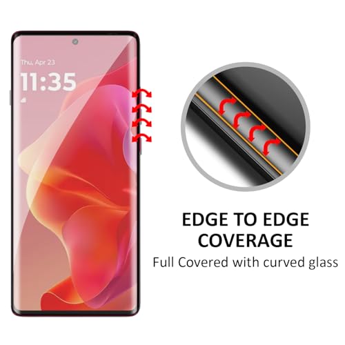 Image of AIBEX UV Curved Tempered Glass for Motorola G85 5G| Full Screen Edge-to-Edge Protection | UV Glue & UV Light Included | 9H Hardness | Anti-Bubble | Scratch Resistant | HD Clarity