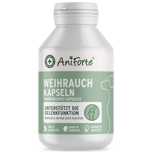 AniForte Weihrauchkapseln für Hunde 100 Stück - Natürliche Gelenktabletten mit Boswelliasäure, Unterstützung der Gelenke & Gelenkfunktion, Weihrauch Tabletten für Hundegelenke