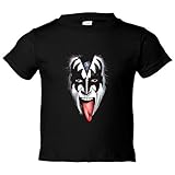 Camiseta bebé ilustración grupo de rock lengua - Negro, 1 año