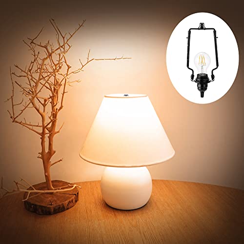 Acbungji Lamp Shade Harp Holder For Floor And Table Lamps Support Bracket E26 E27 E14 Light Base Adjustable Height 7 To 10 Inch Detachable Heavy Duty Table Lamp Harp And Finial Set Brass (Black) #TOP5
