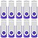 Enfain Generic Swivel USB 2.0 Flash Jump Zip Memory Stick Drive 16GB Purple 10 Pack