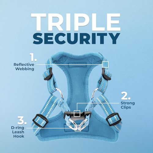 Image of Best Pet Supplies Voyager Adjustable Step-In Flex Breathable Mesh Dog Harness for Small Medium Large Dogs (Baby Blue), XL