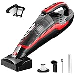 Powools Pet Hair Handheld Vacuum, Car Vacuum Cleaner Cordless Rechargeable, Hand Vacuum with Reusable Filter and Motorized Brush for Carpet, Couch & Stairs, Red, 16.0" X 5.0" X 6.6"